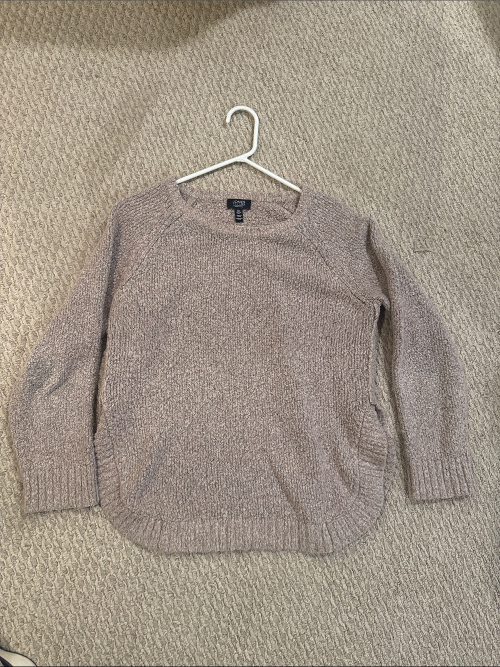 Jones New York Light Pink Crew Neck Knit Sweater